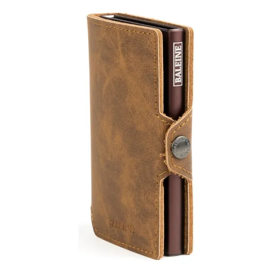 Billetera Para Tarjeta De Debito Y Crédito Con Broche Light Brown