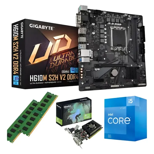 Kit Processador Intel Core i5 12400F + Placa Mãe H610M + 16GB DDR4