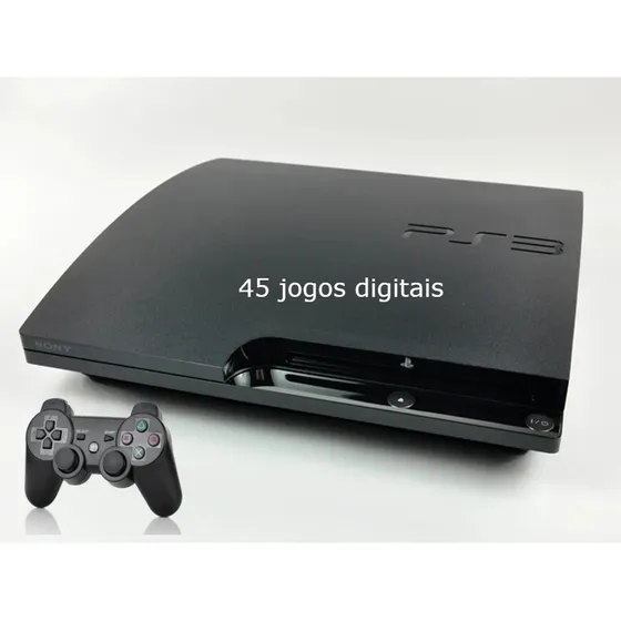 Console Playstation 3 Ps3 Slim - Mortal Kombat- Gta5 - Minecraft - Fifa 19 1 Controle 250gb (Recondicionado)
