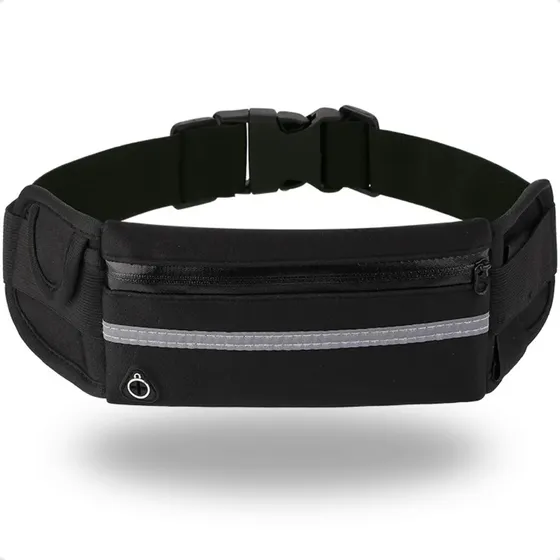 Pochete corrida Celular treino exercícios slim impermeável Feminina Moderna Bolsa Transversal Cintura Fashion Cor Preta Ex Decor