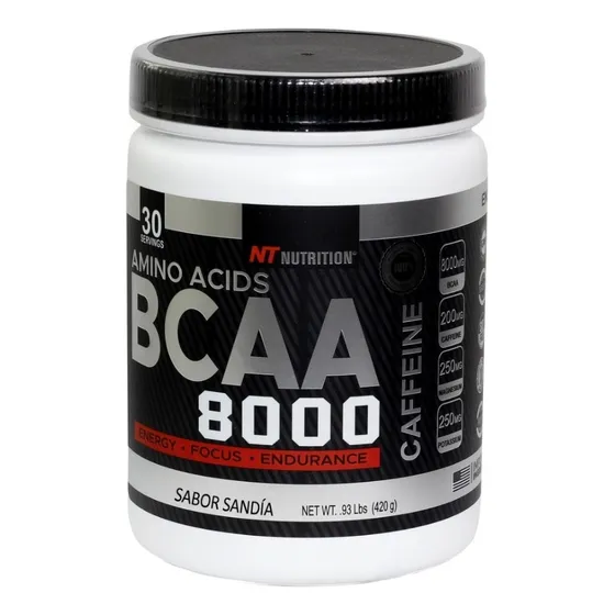 Aminoácidos Bcaa 8000 Cafeína 30 Servicios Nt Nutrition Sabor Sandía