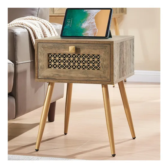 Mesa Auxiliar De La Sala De Estar Estilo Kacvon Boho, Mesa