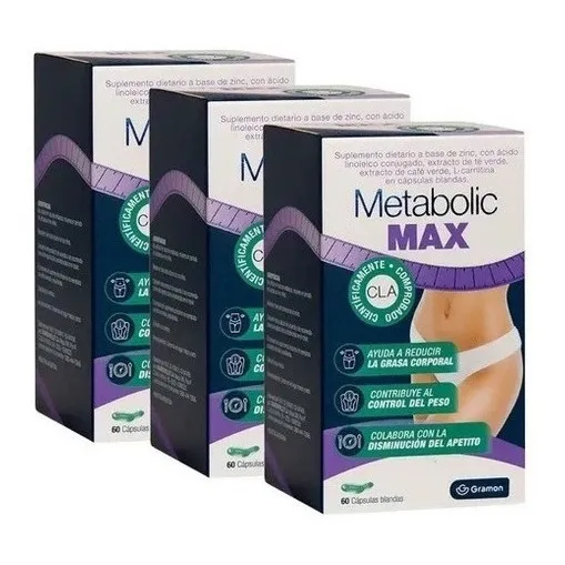 Pack Metabolic Max Adelgazante Quemador De Grasa 180 Caps