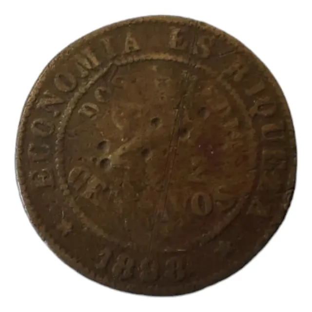 Moneda Chile 2 1/2 Centavos 1898(&1008