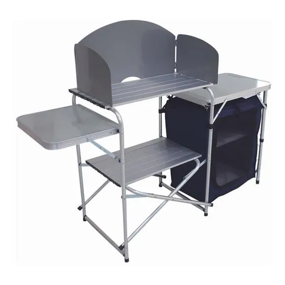 Mesa Serena Armario Portátil P/ Camping Pesca Dobravel Ntk Cor Prateado