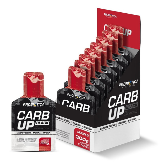 Carb Up Gel Black - Probiótica Sabor Morango Carb Up Gel Black - Probiótica Sabor Morango