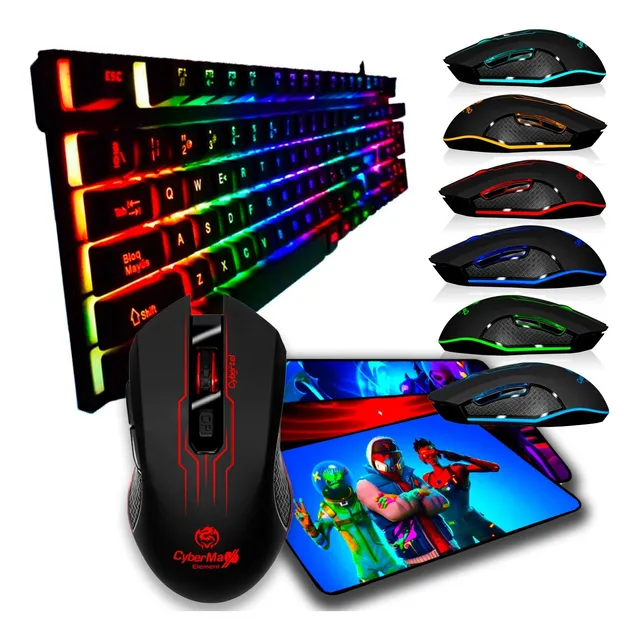 Kit Gamer 3 En 1 Cybertel Xtreme Semi Mecanico Luces Led Rgb
