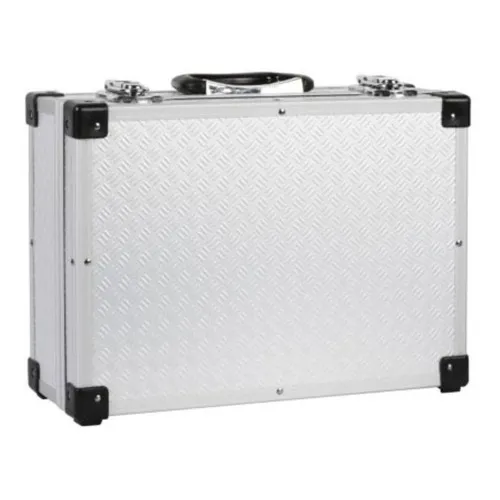 Maletin De Aluminio Caja Herramientas Espuma Punteras Color Gris