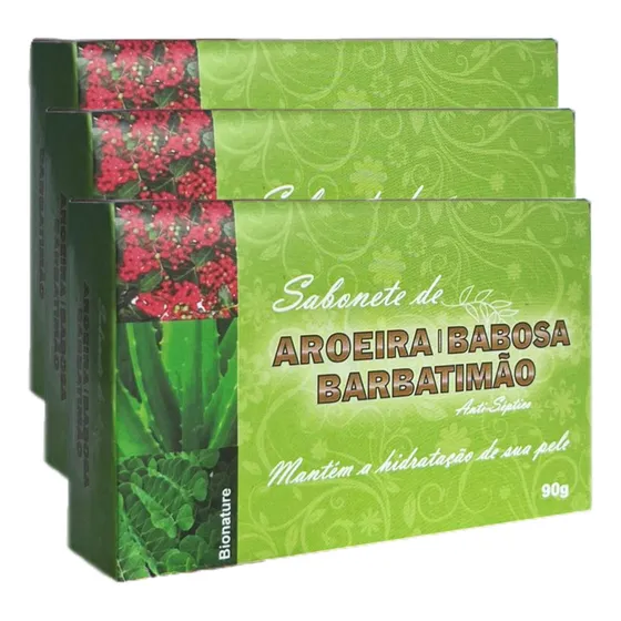 Sabonete De Aroeira Babosa E Barbatimão Bionature 3 X 90g