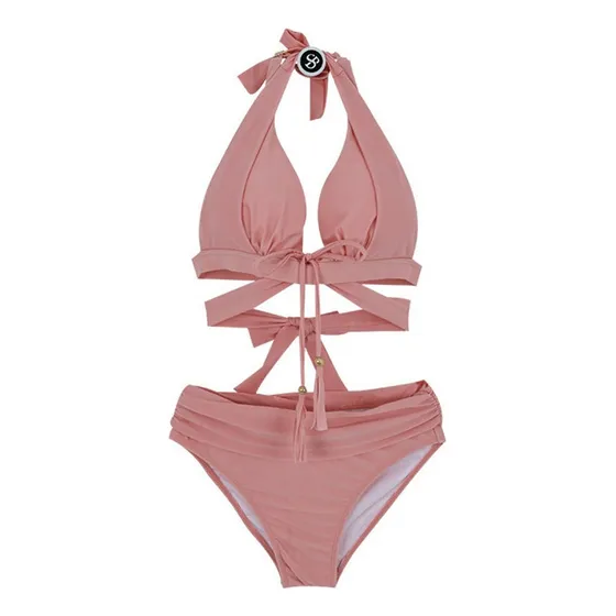 Baador De Cintura Alta Con Bikini Con Flecos [u]