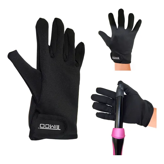 Guante Térmico Funcional Para Ambas Manos Timco® Útil Con Ferro Tenaza Y Planchas De Cabello G001 Color Negro