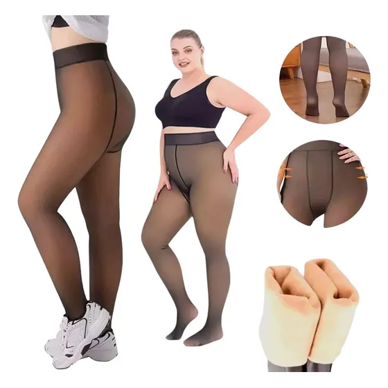 Medias Can Can Panty Térmica Efecto Piel Talle Grande