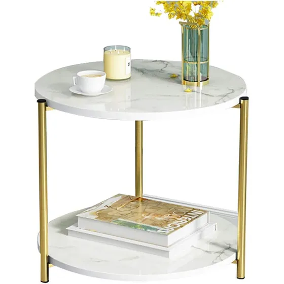 Any Hogar Mesa Auxiliar Decorativa Para Sala Estar Blanco