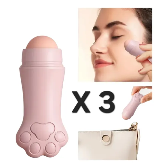 Set 3 Rodillo Facial Volcánico Para Control Grasa En Rostro