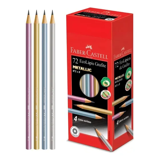 Lapis Preto Ecolapis Grafite Metallic Cx.c/72 Faber Castell