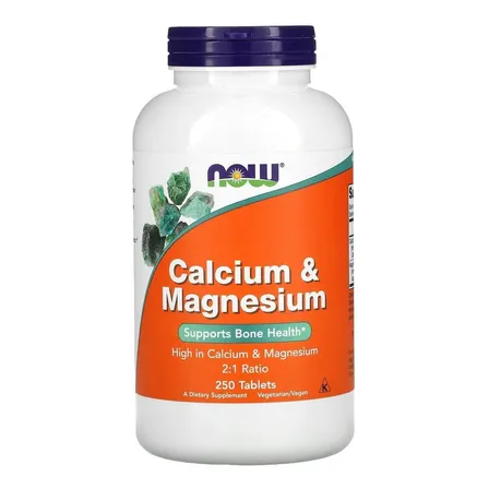 Cálcio E Magnésio 250 Tabs - Now Foods Sabor Sem sabor