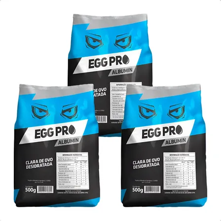 Albumina Proteína Pura 500g Kit Com 3 Unidades Natural