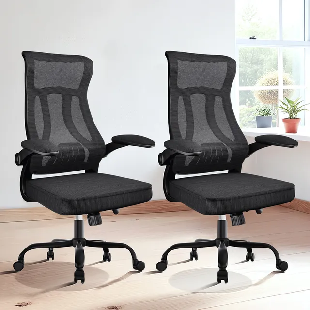 2 Sillas Escritorio Gamer Ergonómica Acolchada Ouo Tw208x2 Color Pata Negra Malla Negra Material del tapizado Malla