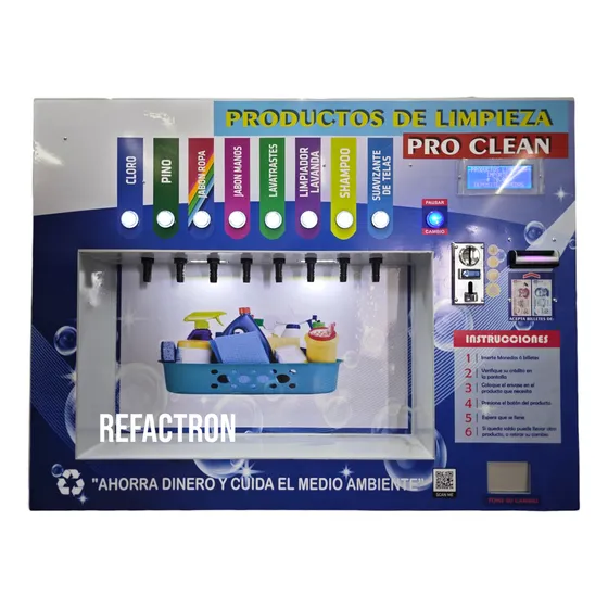 Maquina Vending Productos De Limpieza 8 Tomas Con Billetero