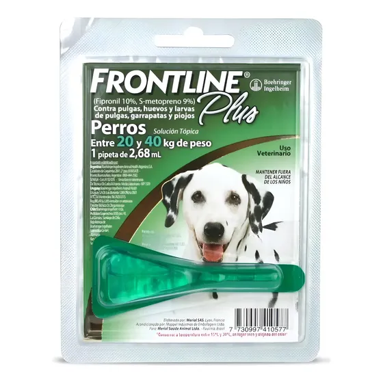 Frontline Plus Pipeta Perro 20-40 Kg Control Garrapatas Pulgas | Cuotas sin interés