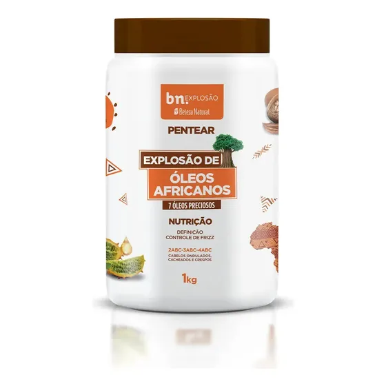 Creme de Pentear para Cachos Explosão de Óleos Africanos bn.Cachos 1Kg