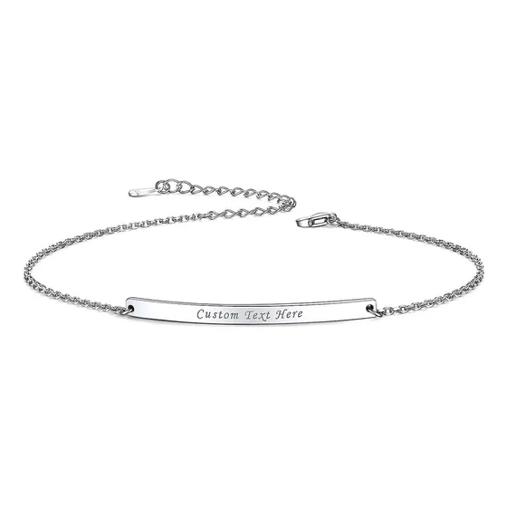Pulsera Personalizada Plata 925 Nombre Inicial Grabado