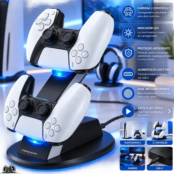 Base carregadora Fergusom para controle PS5