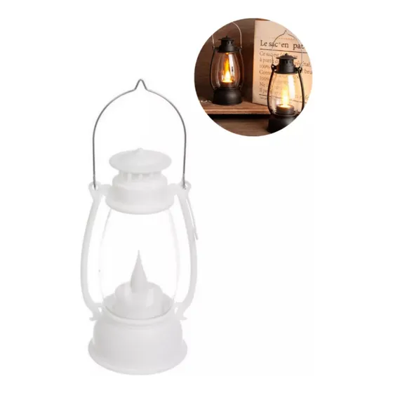 Mini Luminária Lampião Decorativo Com Led A Bateria
