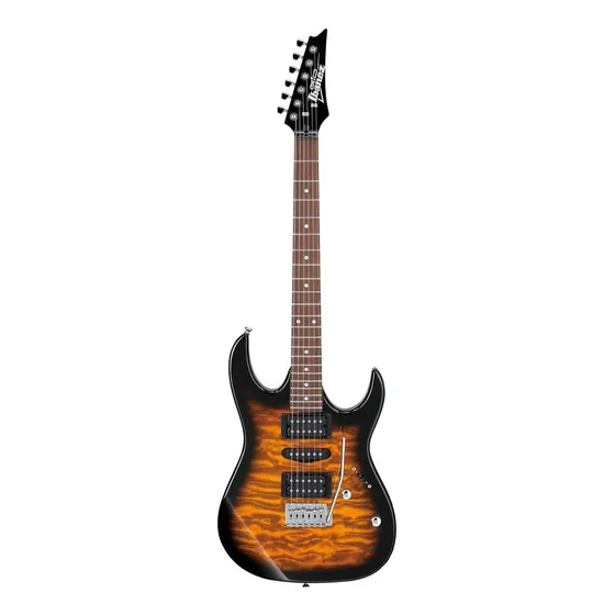 Guitarra elétrica Ibanez RG GIO GRX70QA gio de choupo sunburst brilhant com diapasão de amaranto