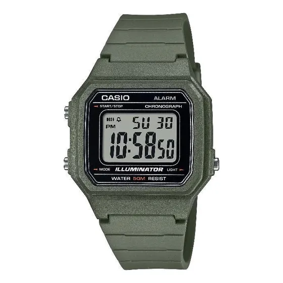 Reloj Casio | Reloj Casio W-217h-3avdf | Reefside | correa verde | bisel verde | fondo gris