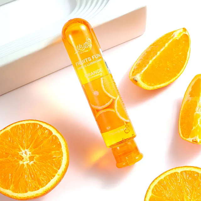 Lubricante Intimo Sabor Fresa, Gel, Frutado Comestible 80ml Sabor Naranja