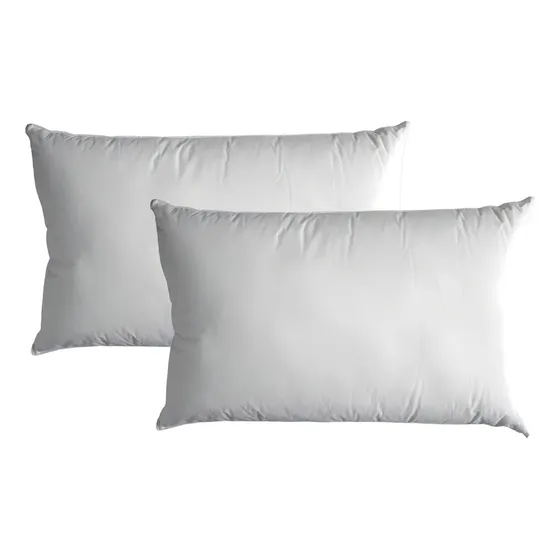Pack X 2 Almohadas De Plumas Duvet 50 X 70 Cm Pierre Cardin Tela 100% Algodon 244 Hilos
