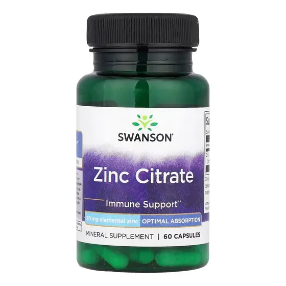Swanson Citrato De Zinc 60 Cápsulas De 50mg Sin Sabor | Cuotas sin interés