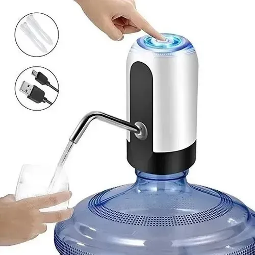 Dispensador Portátil De Agua Recargable Para Botellón Eco Color Blanco/Negro