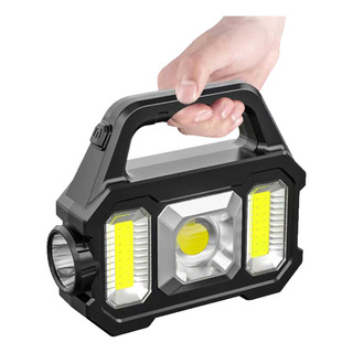 Lampara Led Cob Recargable 6 Modos Panel Solar Cargador Lampara Led Cob Recargable 6 Modos Panel Solar Cargador
