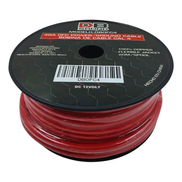 Cable De Corriente Db Sound 100% Cobre 20 Mts. Cal. 4 Dbofc4
