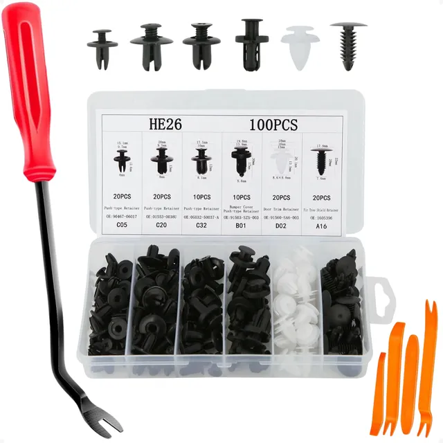 Kit 100 Presilhas Universal Parachoque Parabarro Carro