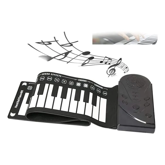 Piano Flexível Teclado Digital Portátil Silicone 49 Teclas