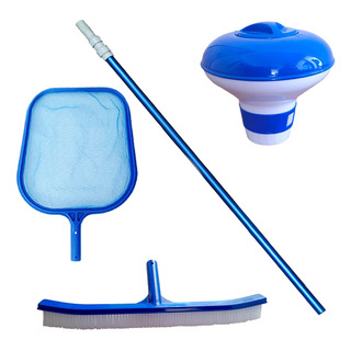 Kit Mantenimiento Piscina Flotador Red Pala Cepillo Maneral Kit Mantenimiento Piscina Flotador Red Pala Cepillo Maneral