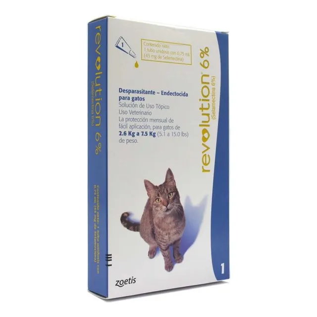 Pipeta Para Pulgas Y Parásitos Revolution Gatos 2,6 A 7,5 Kg