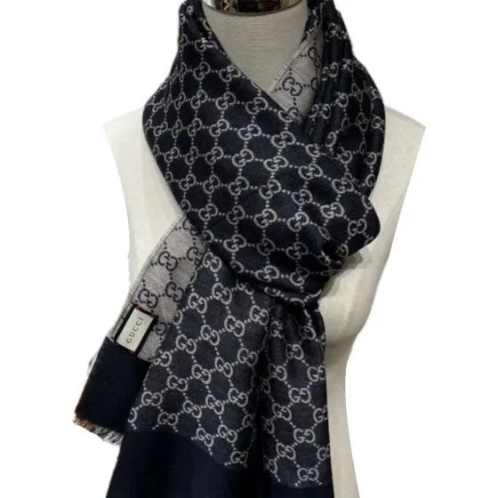 Cachecol Black Pashmina Lã Preto Liso 170x70 Cm