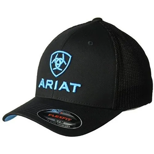 Sombrero De Malla Azul Negro Ariat Hombres, Pequeño / Hyvkc