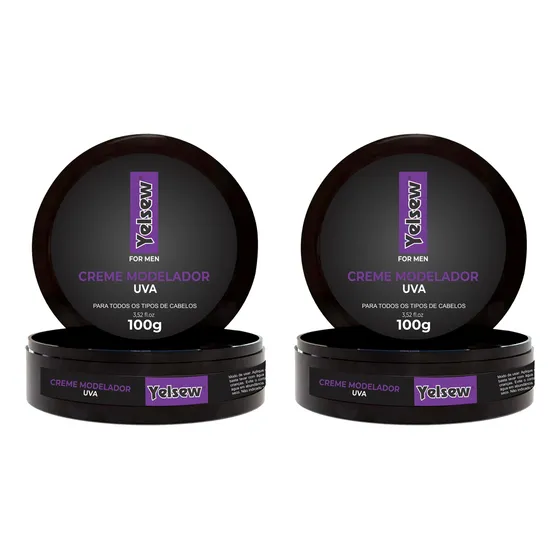 Kit 2 Und Pomada Creme Modelador Uva Yelsew 100g
