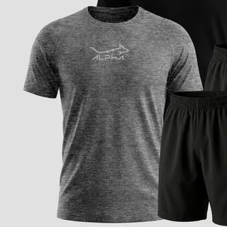 Usealpha Kit 6 Peças Dry 3 Camisetas E 3 Bermudas Alpha