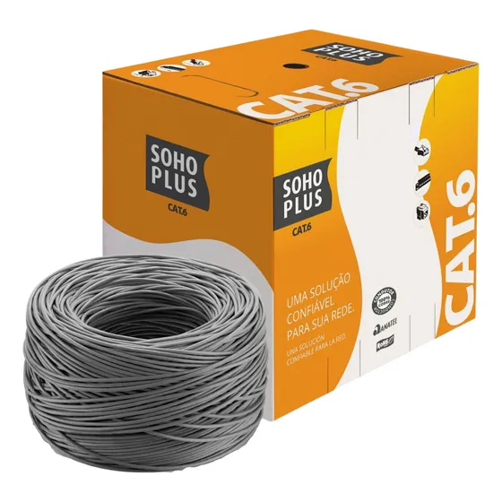 Cabo De Rede Furukawa Soho Plus Cat6 Cmx Cx 305m Cinza
