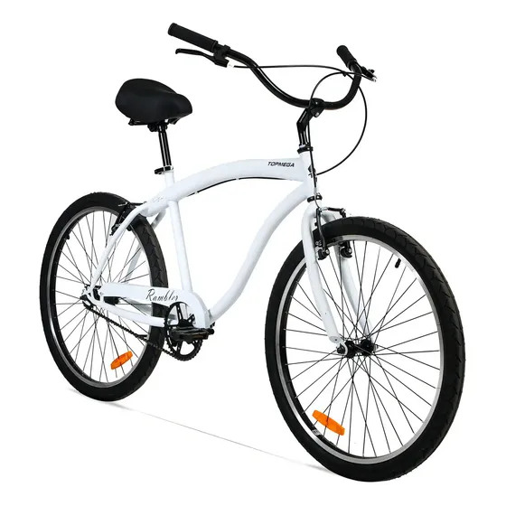 Bicicleta Urbana Rodado 26 Topmega Rambler Acero Blanca