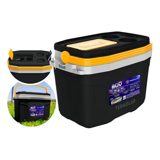 Caixa Térmica Suv Cooler com Alça 20L Termolar 3501PRT Cor Preto Amarelo