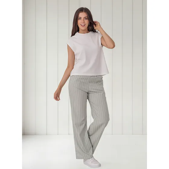 Pantalones Palazzo Rayados Uriel Para Mujer - Marca Nano