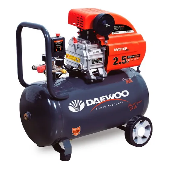 Compresor De Aire Eléctrico Daewoo 50l 2.5hp 110v Con Kit Color Negro/Naranja Fase eléctrica Monofásica Frecuencia 60 Hz