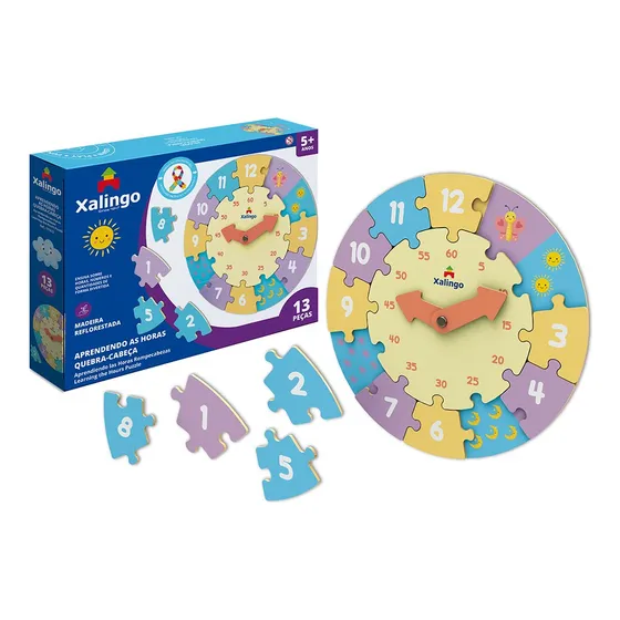 Puzzle 13pzas Madera Reloj Xalingo